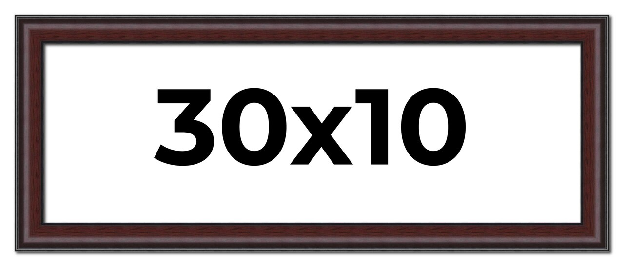 Panoramic Linear Brown Picture Frame - UV Acrylic, Foam Board Backing, Hanging Hardware